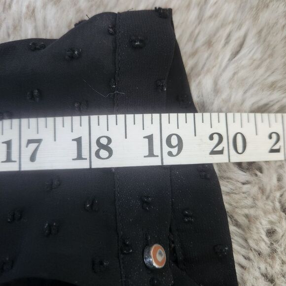 New York & Company Long Sleeve Sheer Black Swiss Dot Blouse Women's Size XS - Picture 11 of 12